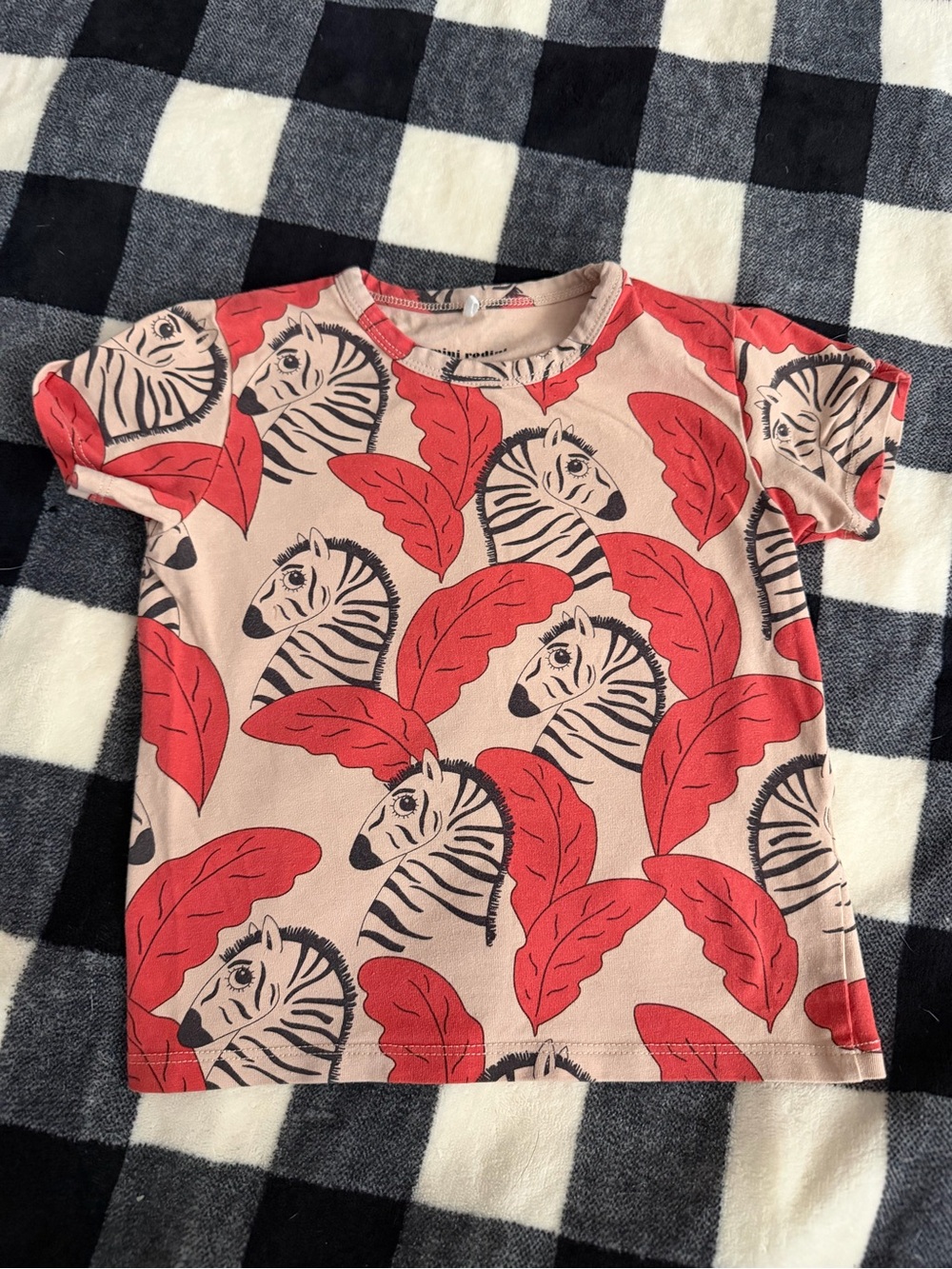 Toddler Mini Rodini Zebra Print T-Shirt